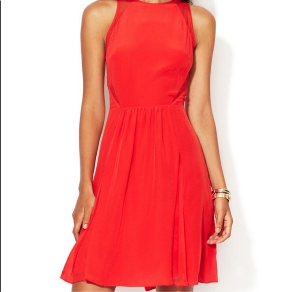 Rebecca Taylor Red Dress w/ Gold Zipper